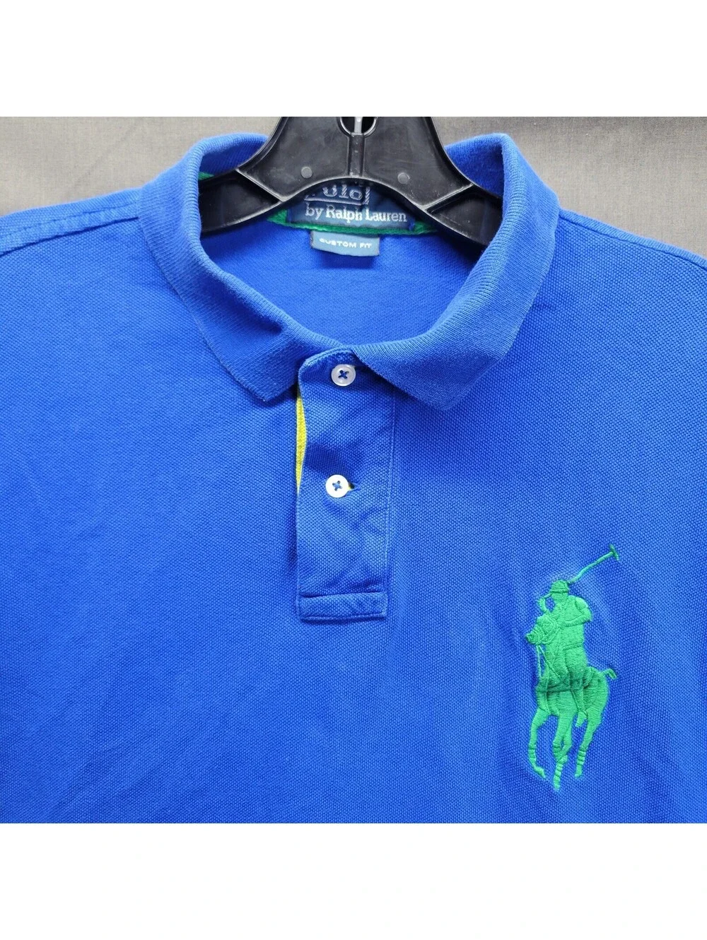 VTG Polo Ralph Lauren - Custom Fit Mesh Shirt for Men BIG PONY - royal blue XL